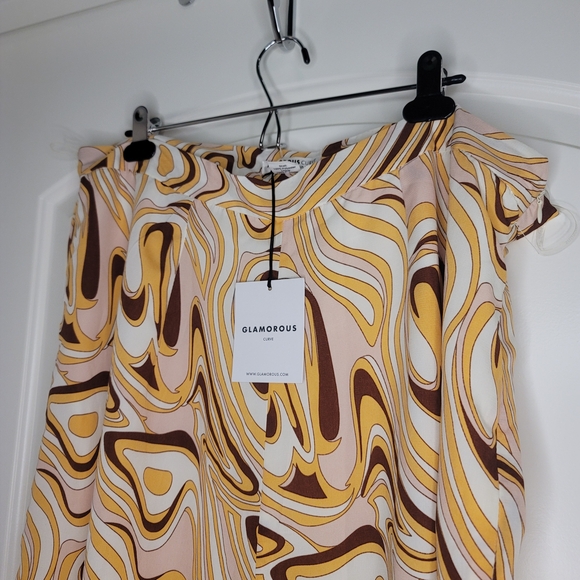 Glamorous wide leg high waisted pants in marble print Y2K Fashion 2000core - Picture 3 of 8